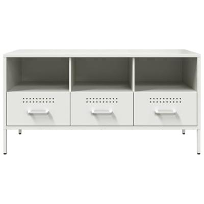 Tv-meubel 100,5x39x50,5 cm koudgewalst staal wit Tv-meubel 100,5x39x50,5 cm koudgewalst staal wit