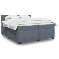 Boxspring met matras fluweel donkergrijs 200x200 cm - thumbnail