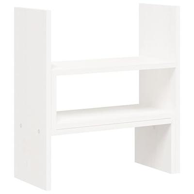 Monitorstandaard (39-72)x17x43 cm massief grenenhout wit