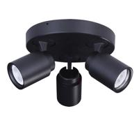 Freelight Spot Razza 3 lichts Ø 21 cm GU10 zwart - thumbnail