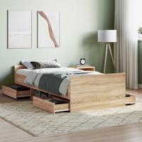 Bedframe met hoofd- en voeteneinde sonoma eikenkleur 90x190 cm - thumbnail