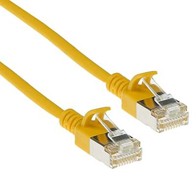 ACT DC7852 LSZH U/FTP CAT6A Datacenter Slimline Patchkabel Snagless | RJ45 Connectoren | Geel | 25 cm
