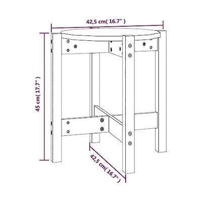 Salontafel 42,5x45 cm massief grenenhout
