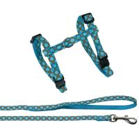 Kattentuigje met Lijn Ocean Blauw 25 - 35 cm x 10 mm Flamingo Blauw - thumbnail