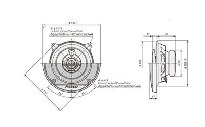 Pioneer TS-G1030F 3-weg triaxiale inbouwluidspreker 210 W Inhoud: 1 paar Pioneer TS-G1030F 3-weg triaxiale inbouwluidspreker 210 W Inhoud: 1 paar