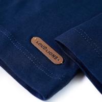 Kindershirt met lange mouwen hond in racewagenprint 104 marineblauw - thumbnail