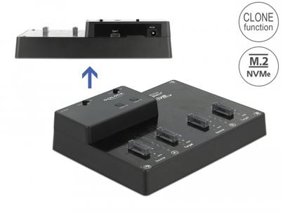 Delock 64124 USB-C, DC-aansluiting 3,5 mm Harde schijf-dockingstation Met clone-functie