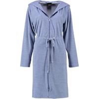 Cawö Cawö 817 Dames Korte badjas met capuchon, band en rits - denim-11 - thumbnail