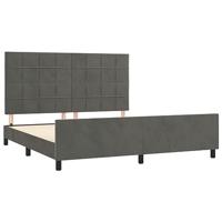 Bedframe zonder matras 160x200 cm fluweel donkergrijs - thumbnail