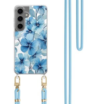 Samsung Galaxy S24 Plus hoesje met blauw koord - Indigo gardens