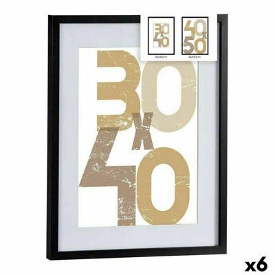 Muurfotlijst Gift Decor Zwart Plastic Hout MDF 40 x 50 cm (6 Stuks)