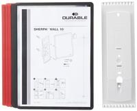 Durable Wandhouder voor bureaustandaard SHERPA WALL 10 - 5631 Rood, Zwart DIN A4 Aantal meegeleverde displaypanels 10 - thumbnail