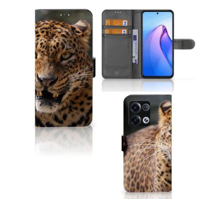 OPPO Reno8 Pro | Telefoonhoesje | Met pasjeshouder | Luipaard