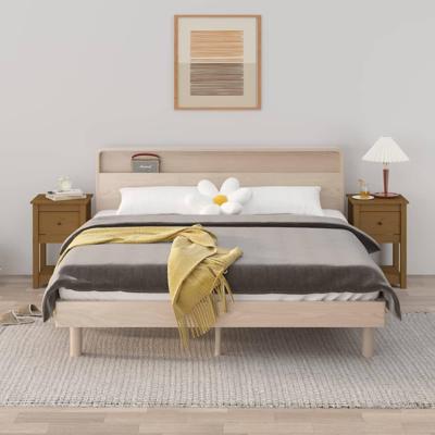 Nachtkastjes 2 st 40x35x61,5 cm massief grenenhout honingbruin