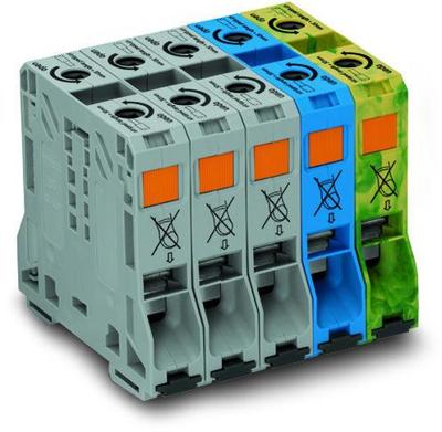 WAGO 285-159 3-faseklem 20 mm Spanveer Grijs, Blauw, Groen, Geel 1 stuk(s) Piece