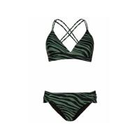 Protest triangel bikini Missie met zebraprint donkergroen/zwart - thumbnail