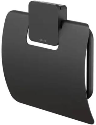 Toiletrolhouder Geesa Topaz Met Klep Mat Zwart