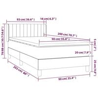 Boxspring met matras stof donkergrijs 90x200 cm - thumbnail