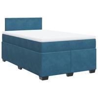 Boxspring met matras fluweel blauw 120x190 cm - thumbnail