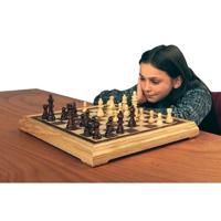 Longfield Games schaakspel 40 x 40 cm hout bruin/naturel - thumbnail