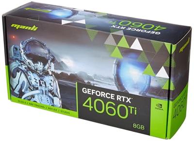 Manli Nvidia GeForce RTX 4060 Ti Videokaart Nebula 8 GB GDDR6-RAM PCIe x16 HDMI, DisplayPort