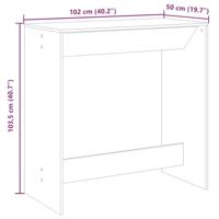 Bartafel 102x50x103,5 cm bewerkt hout wit - thumbnail