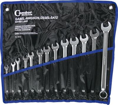 Condor ring-steeksleutel set "4413" fork ring spanner set 8-22mm super long