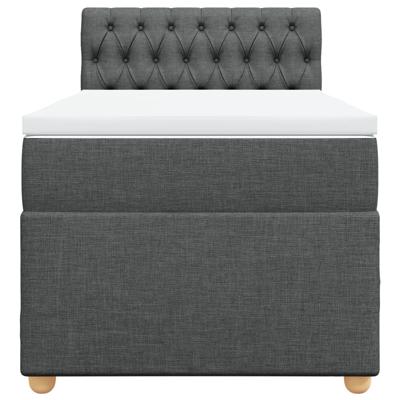 Boxspring met matras stof donkergrijs 90x190 cm