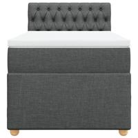 Boxspring met matras stof donkergrijs 90x190 cm - thumbnail