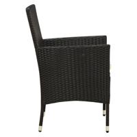7-delige Tuinset met kussens poly rattan zwart - thumbnail