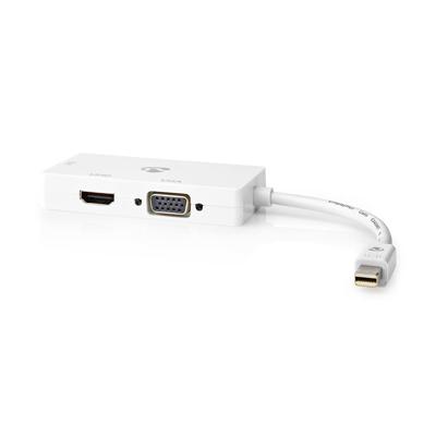 Mini-DisplayPort Multipoort-Adapterkabel | Mini-DisplayPort Male - VGA Female + DVI-D 24+1-Pins Female + HDMI 2.0-Uitgang | 0,2 m | Wit Mini-DisplayPort Multipoort-Adapterkabel | Mini-DisplayPort Male - VGA Female + DVI-D 24+1-Pins Female + HDMI 2.0-Uitgang | 0,2 m | Wit