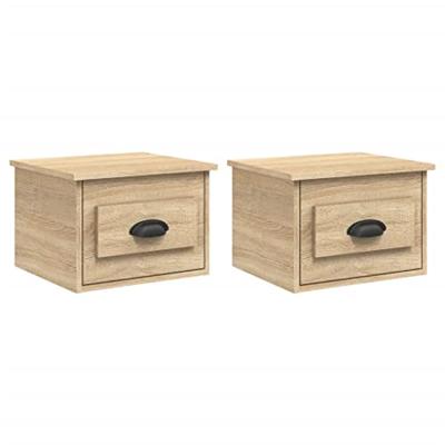 Nachtkastjes 2 st wandgemonteerd 41,5x36x28 cm sonoma eiken