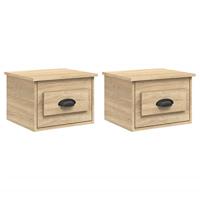 Nachtkastjes 2 st wandgemonteerd 41,5x36x28 cm sonoma eiken - thumbnail
