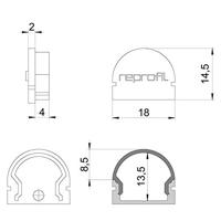 Deko Light 979510 Endkappe R-AU-01-12 Set 2 Stk, Weiß Profieleindkap Kunststof (l x b x h) 18 x 6 x 14.5 mm 1 stuk(s) - thumbnail