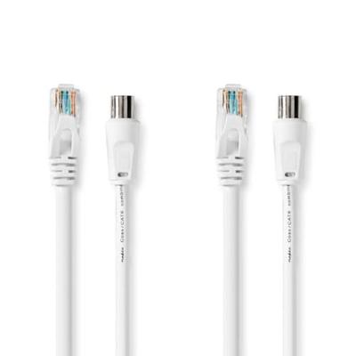 Coax- en CAT6-Combikabel | IEC (Coax) Male / RJ45 Male | IEC (Coax) Female / RJ45 Male | Vernikkeld | RG58 | 75 Ohm | Dubbel Afgeschermd | 1.50 m | Rond | PVC | Wit Coax- en CAT6-Combikabel | IEC (Coax) Male / RJ45 Male | IEC (Coax) Female / RJ45 Male | Vernikkeld | RG58 | 75 Ohm | Dubbel Afgeschermd | 1.50 m | Rond | PVC | Wit