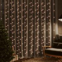 VidaXL Lichtsnoergordijn met 300 led&apos;s en 8 functies 3x3 m warmwit - thumbnail