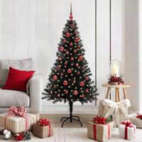 VidaXL Kerstboom met 150 led met standaard zwart 150 cm pvc - thumbnail