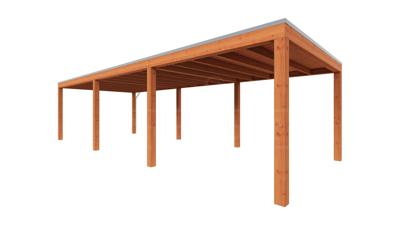 Trendhout Overkapping Palermo 955x370 cm- Plat dak- Hout- Trendhout