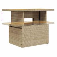 6-delige Loungeset met kussens poly rattan beige - thumbnail