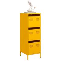 Hoge kast 39x35x103,5 cm staal mosterdgeel - thumbnail