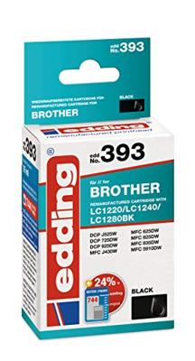 Edding Inktcartridge vervangt Brother LC-1240BK Compatibel Zwart EDD-393 18-393 Edding Inktcartridge vervangt Brother LC-1240BK Compatibel Zwart EDD-393 18-393