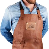 Gerecycled leren schort met naam - thumbnail