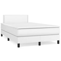 Boxspring met matras kunstleer wit 120x200 cm - thumbnail