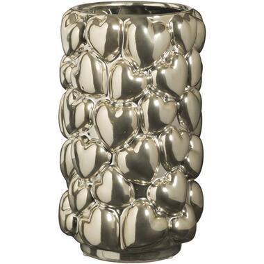 Vaas Harten - goudkleurig - keramiek - 27xØ15,5 cm - Leen Bakker