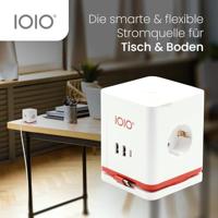 IOIO contactdoos SW1000, 3 stopcontacten en 3 USB-poorten, kubus, wit - thumbnail