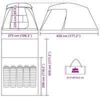 Kampeertent met verandakoepel 5-persoons waterdicht blauw - thumbnail