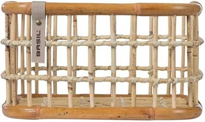 Rotan fietsmand Basil Green Life Medium 18 liter 39 x 29 x 22 cm - natural bruin