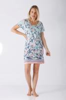 Hajo nachthemd blauw en roze bloemen - thumbnail