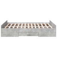 Bedframe met lades bewerkt hout betongrijs 120x200 cm - thumbnail