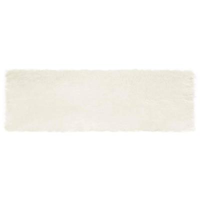 VidaXL Nep schapenvacht tapijt tafalla wit 80 x 250 cm polyester